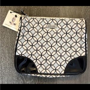 Philosophy Black,Blue and White Geometric Cosmetic Makeup Bag